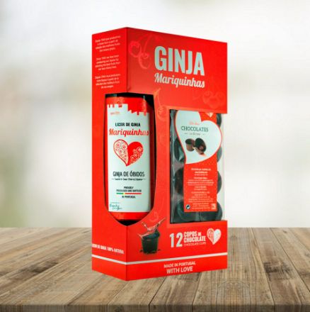Picture of Licor de Ginja "Licobidos" + 12 Chocolate Cups 500ml