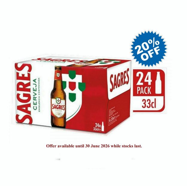 Picture of Sagres Beer 24 Pack (24x33cl) 